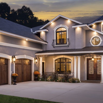 arched faux wood garage doors by clopay