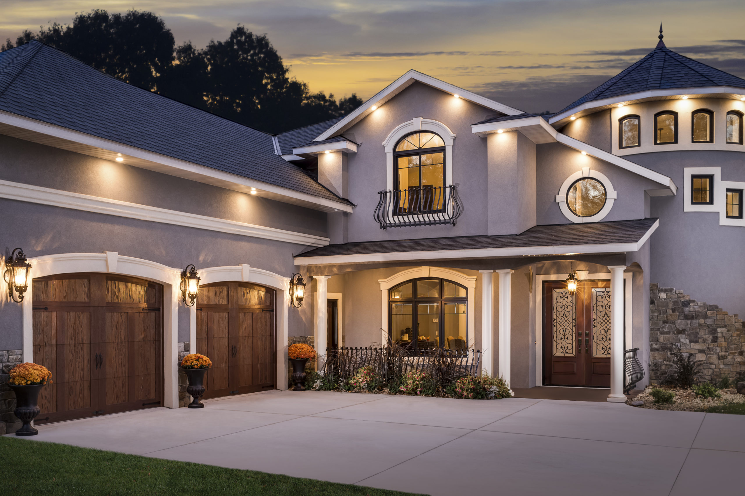 arched faux wood garage doors by clopay