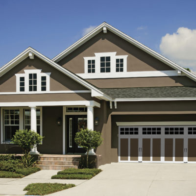 craftsman style steel and composite garage door by clopay