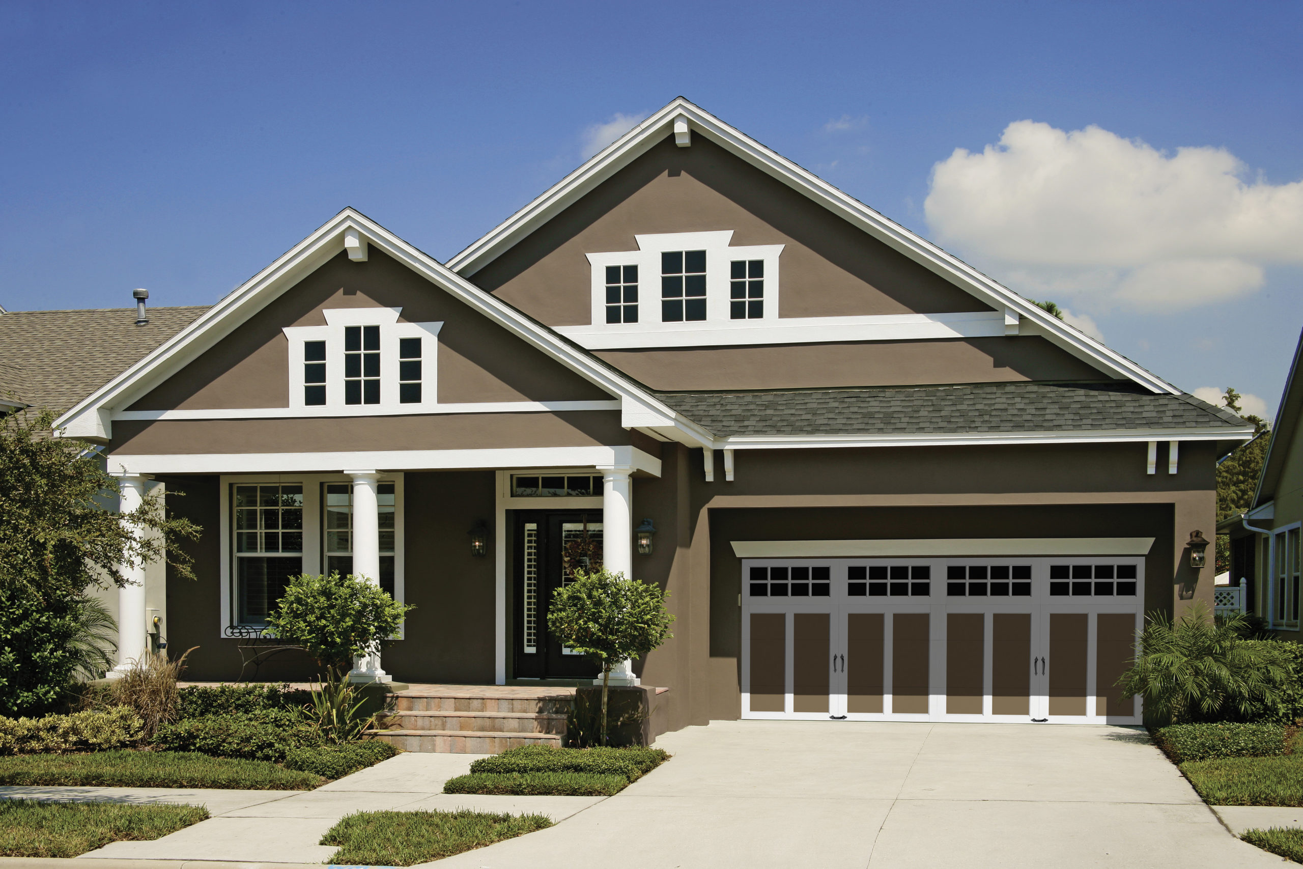 craftsman style steel and composite garage door by clopay