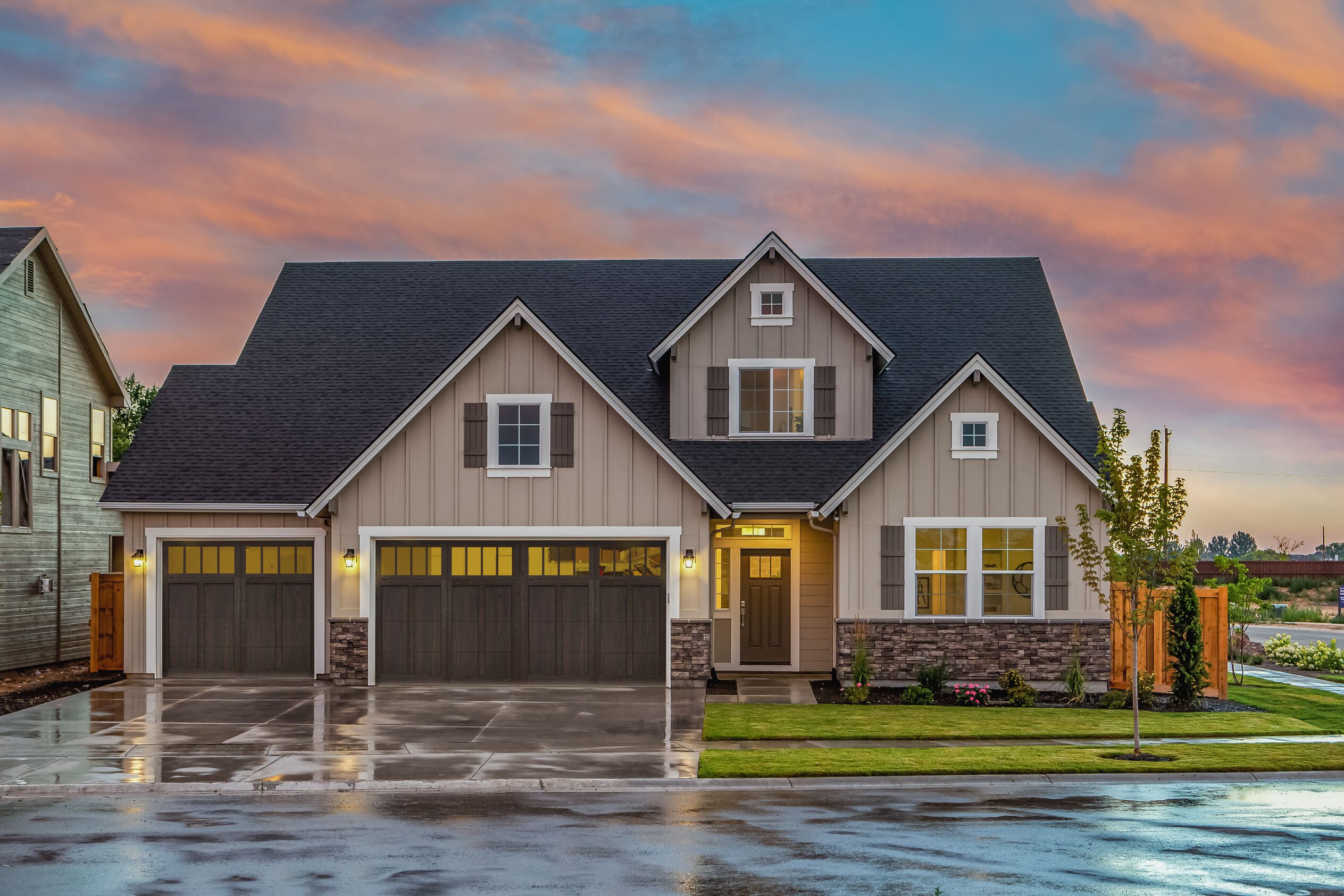 brown stain faux wood carriage house garage door by chi ohd