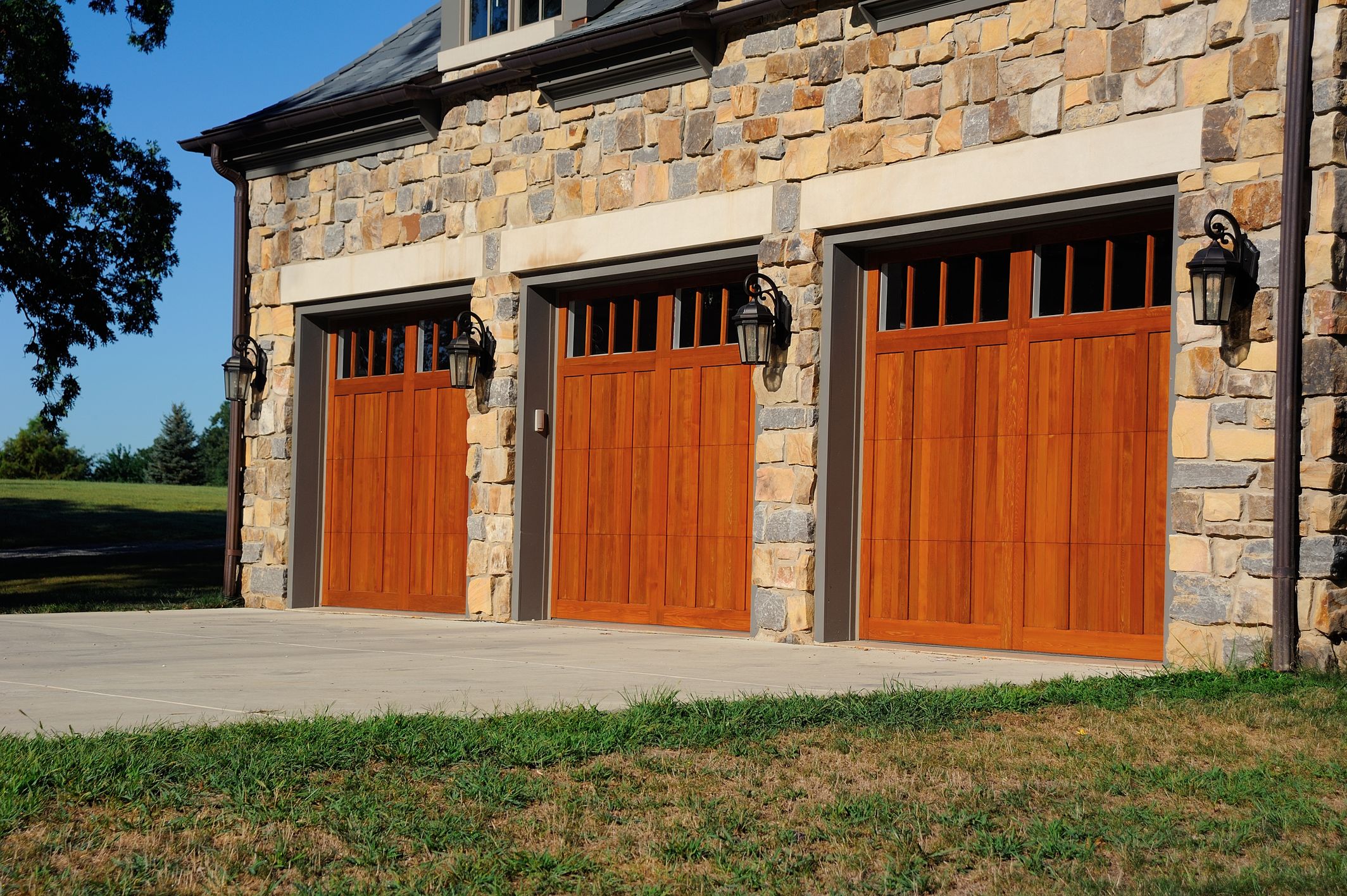 cedar overlay garage doors by chi ohd