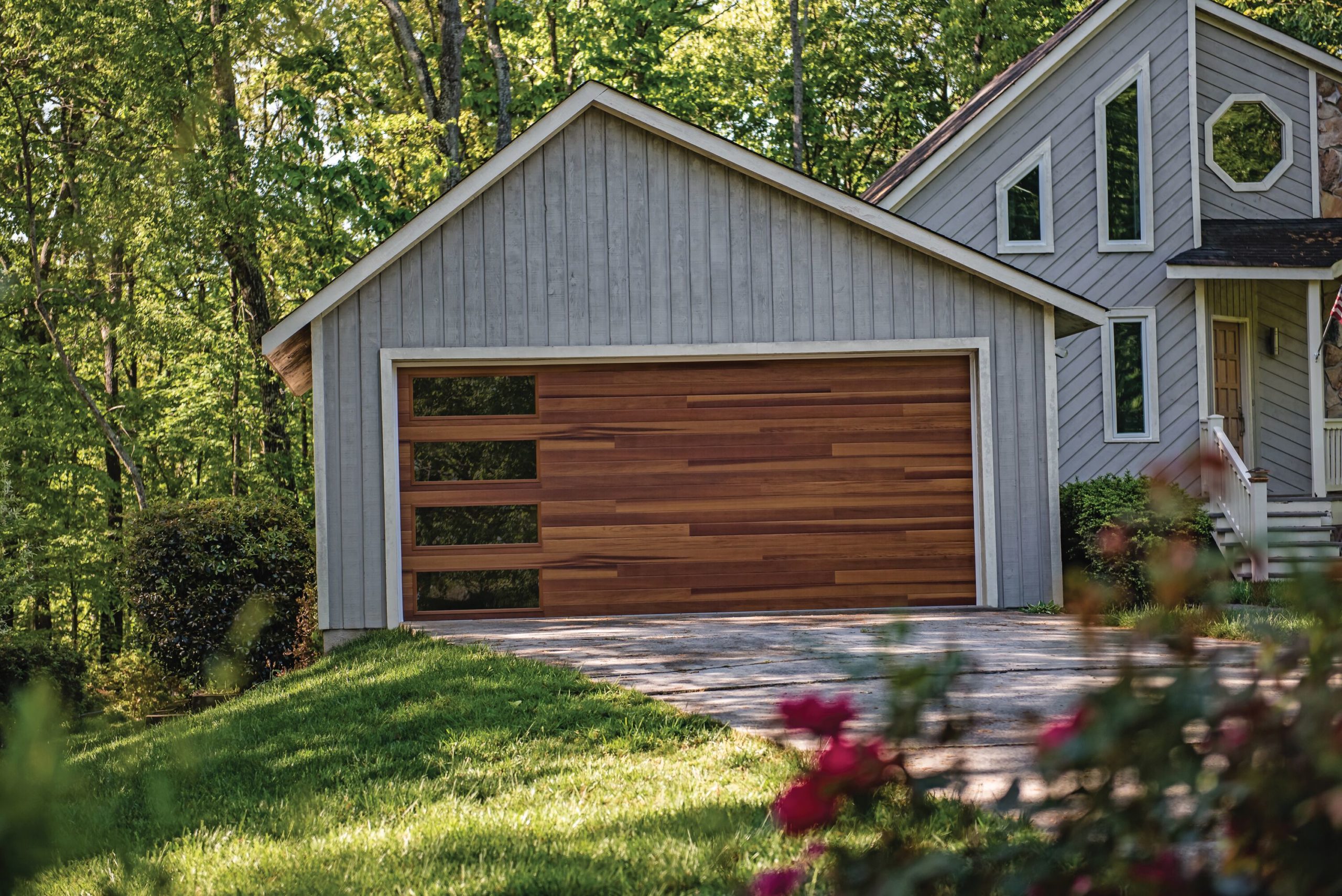 chi overhead planks garage door with windows