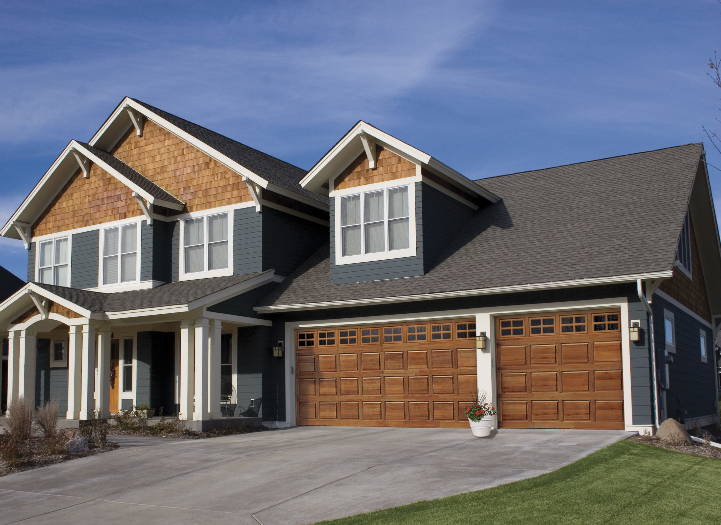 craftsman style wood garage door by clopay