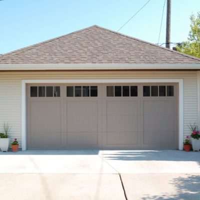 fiberglass carriage style garage door with windows by chi ohd