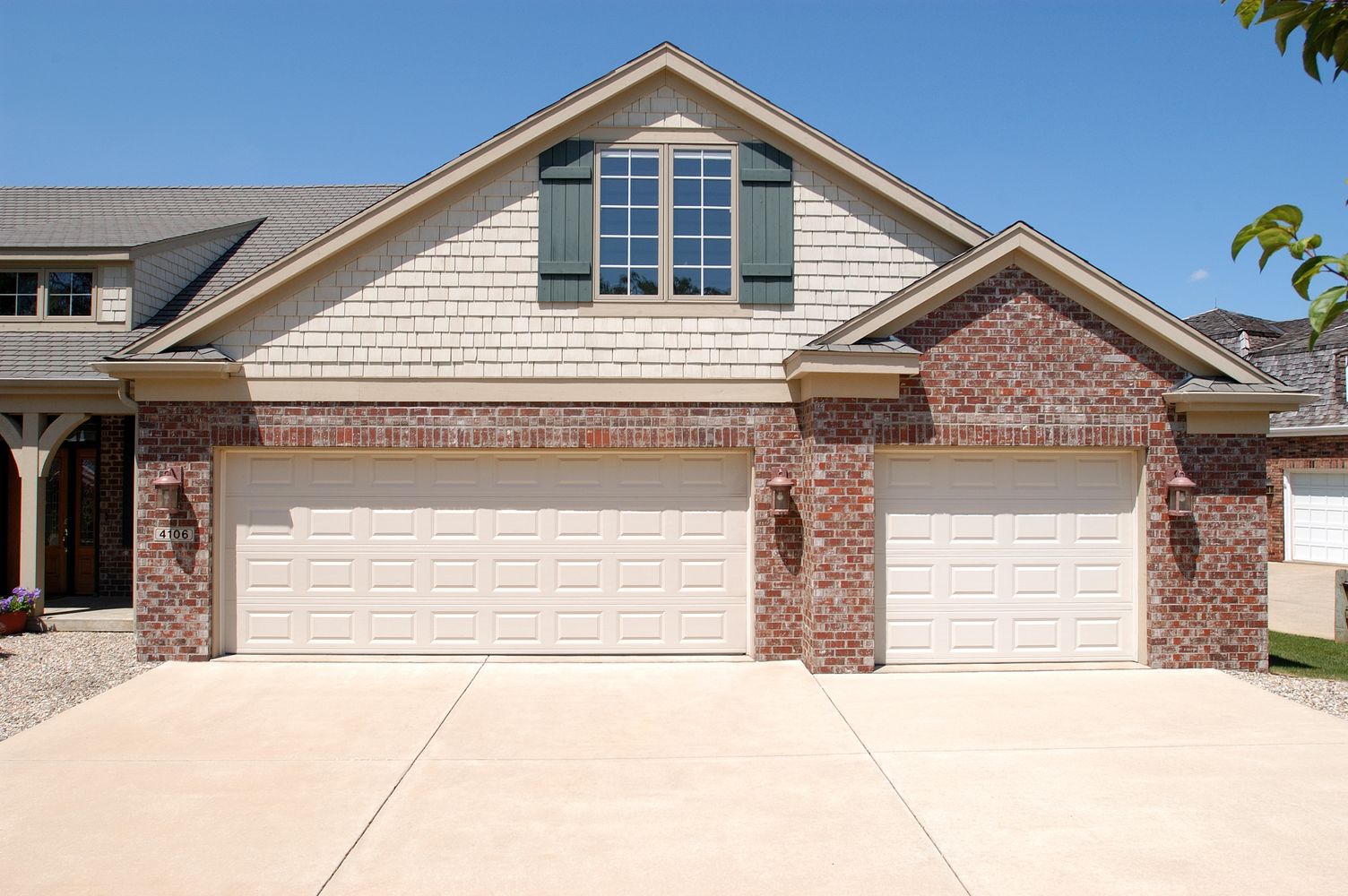 off white short paneled garage door by chi ohd