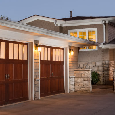 semi custom wood garage doors with windows by clopay