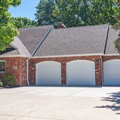 three car white arched top garage door by chi ohd