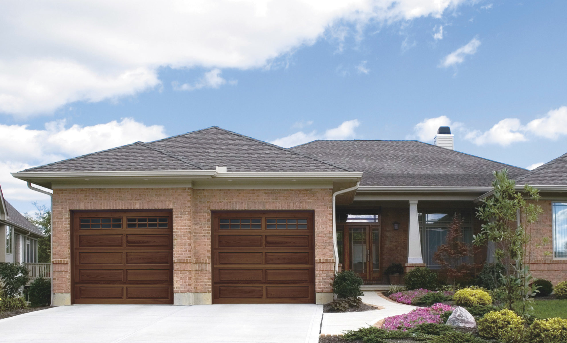 two car garage doors craftsmen style by clopay