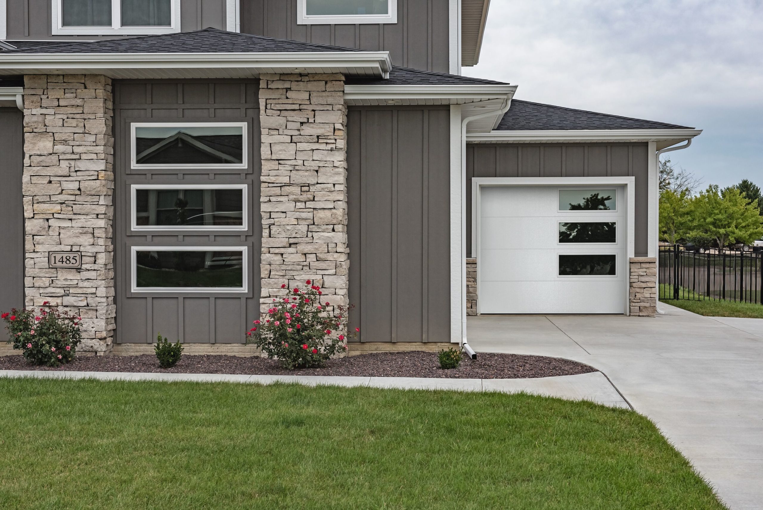 white flush panel garage door with windows by chi ohd