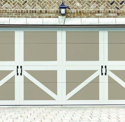 two tone carriage house garage door by amarr