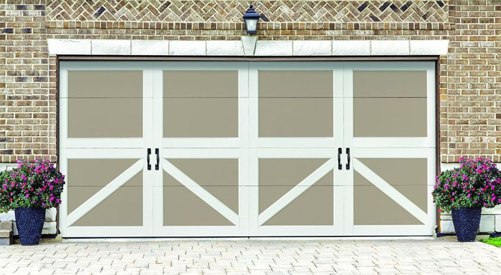 two tone carriage house garage door by amarr