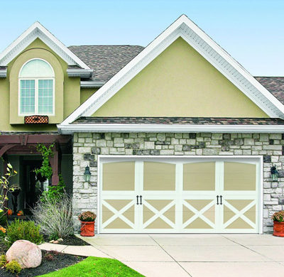 two tone carriage house style garage door by amarr