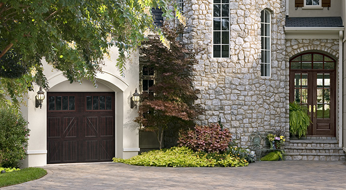 wood like steel garage door by amarr