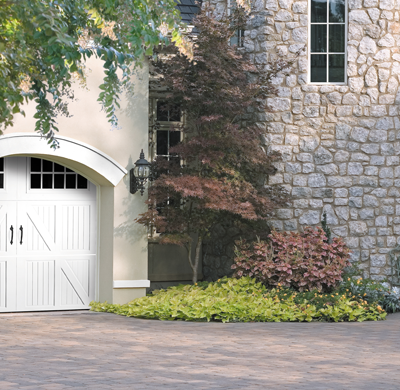 white bead board steel garage door by amarr