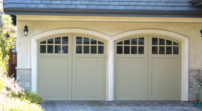 eyebrow garage door with window