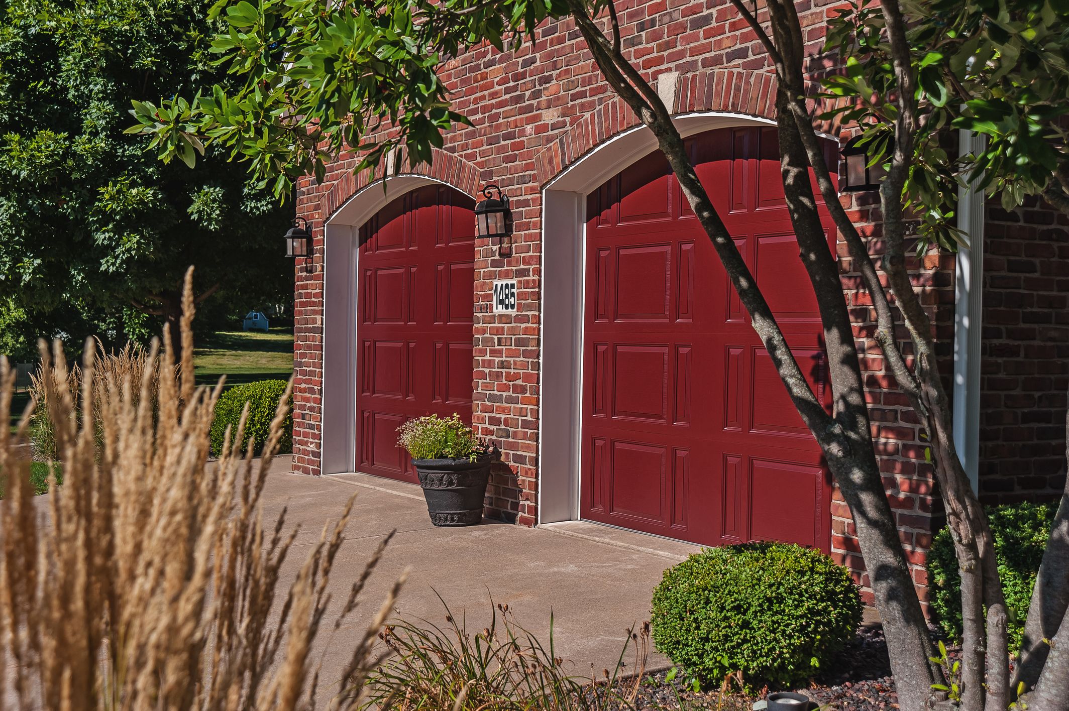 arch top fiberglass garage doors by chi overhead