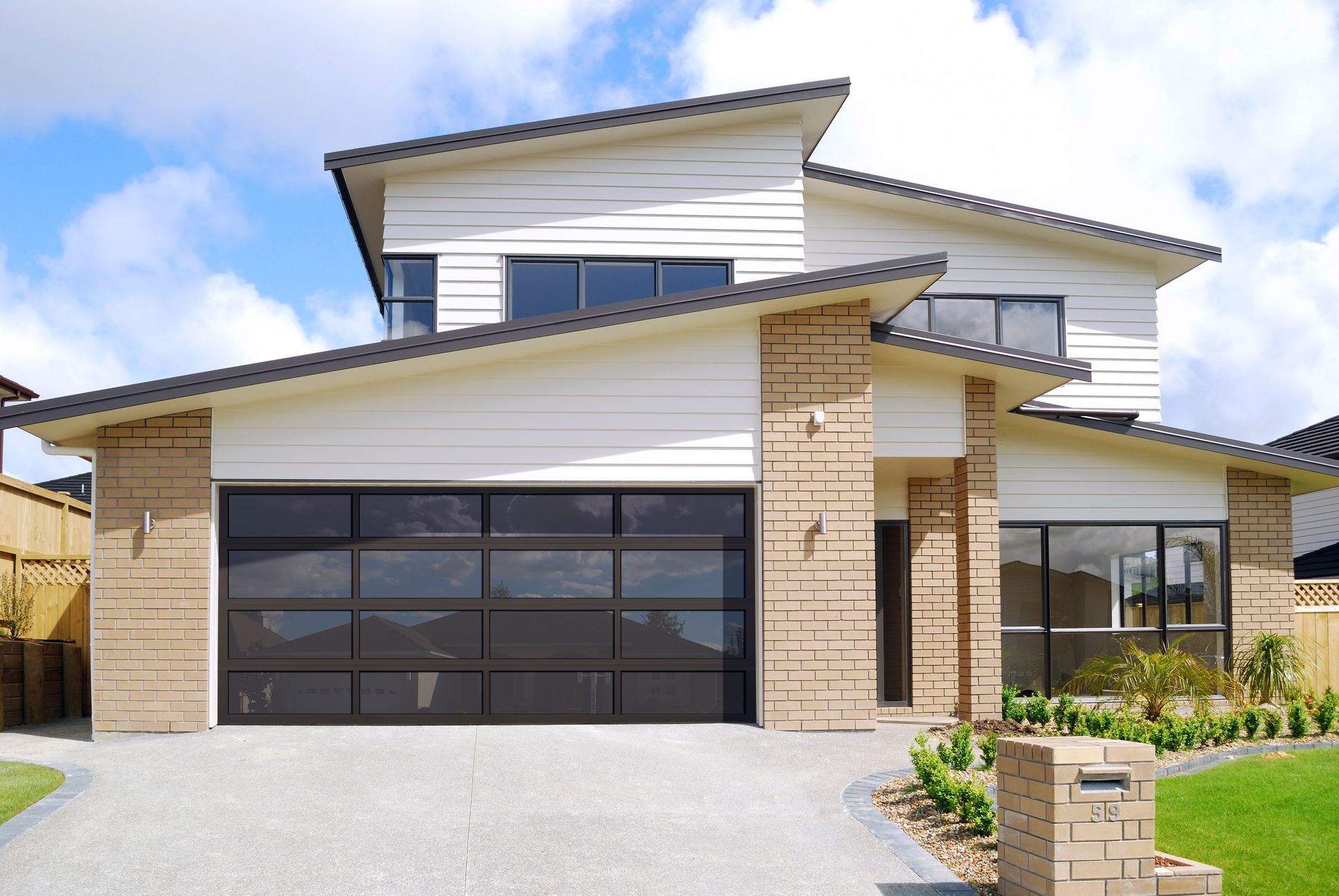 bronze full view aluminum garage door