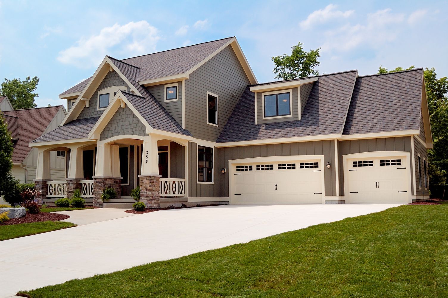 cream short panel garage door by chi overhead