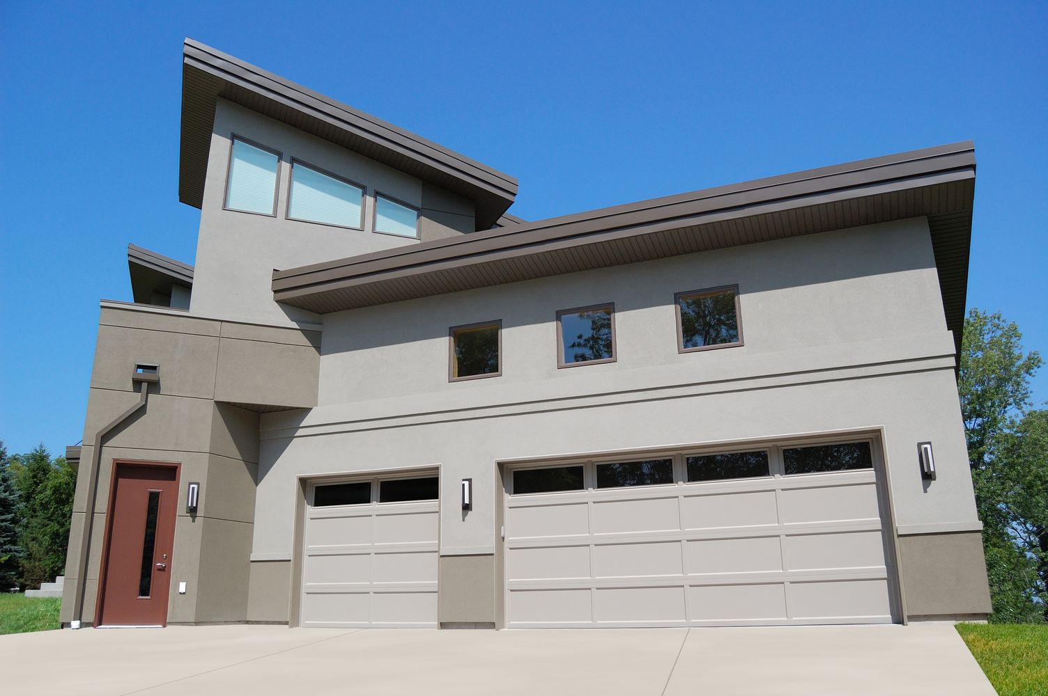 grey steel modern garage door by chi ohd