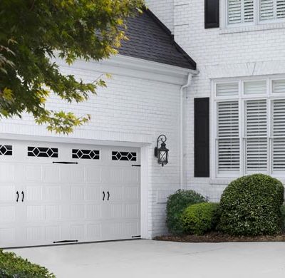 off white steel carriage garage doors by amarr