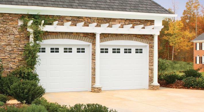 two one car short panel garage doors by amarr
