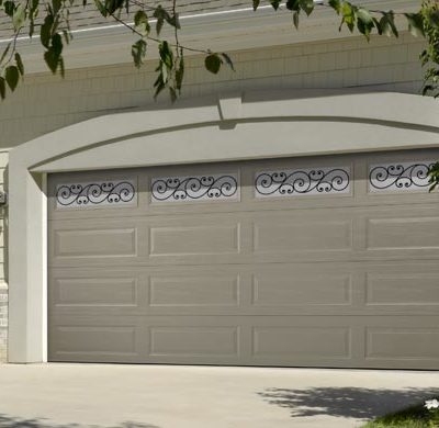 taupe steel garage door by amarr