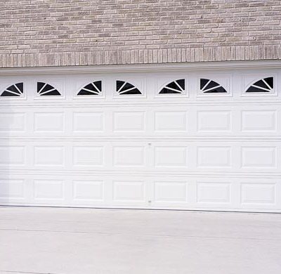 white steel two car garage door by amarr