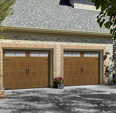 woodgrain steel affordable carriage style garage doors by amarr