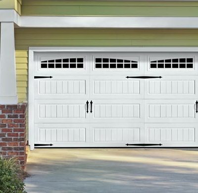 white bead board short panel garage door by amarr