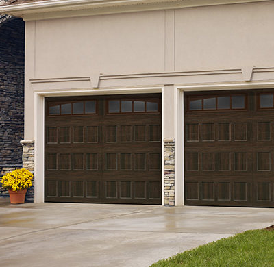 wood grain single car garage door by amarr