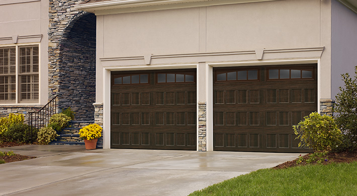 wood grain single car garage door by amarr