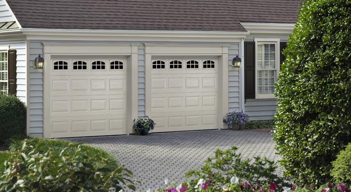 amarr olympus short panel garage door with arched windows