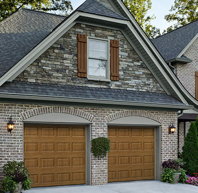 woodgrain one car garage doors