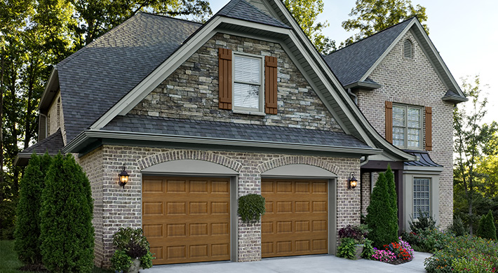 woodgrain one car garage doors