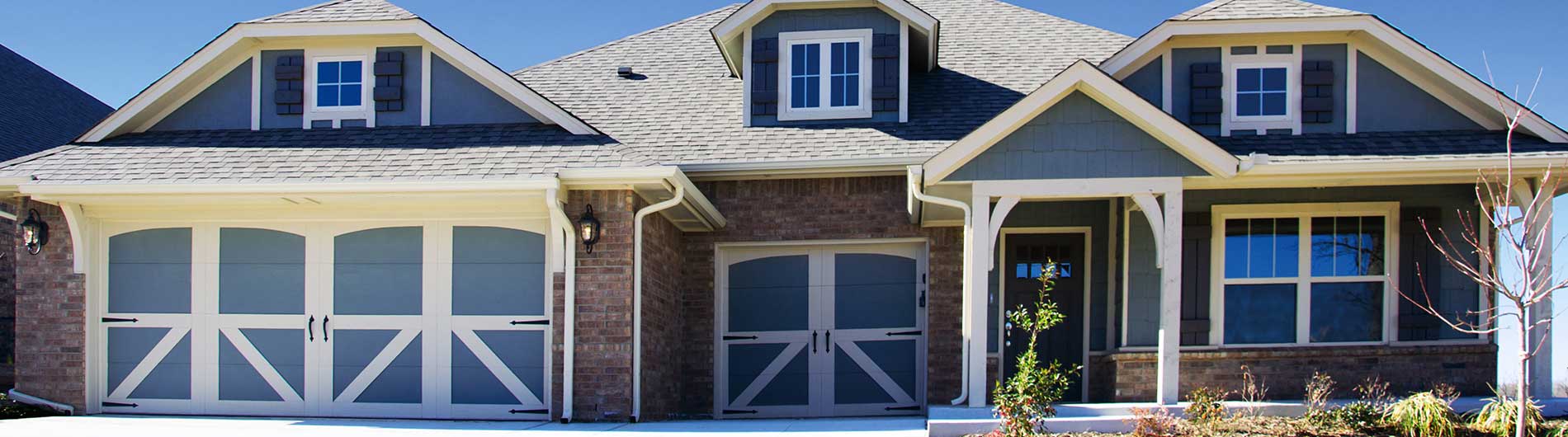 two tone colonial style carriage house garage door