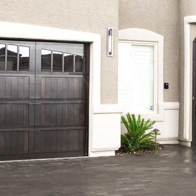 grey wash wooden garage doors