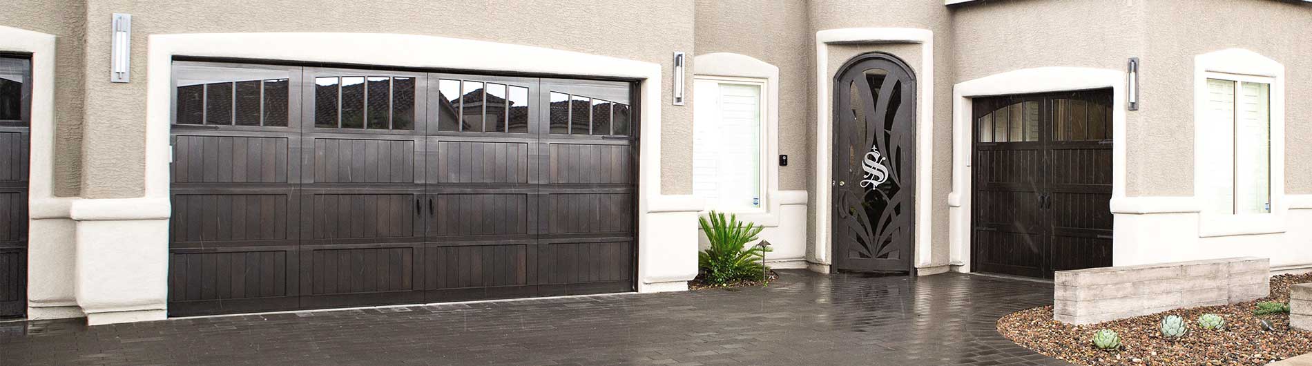 grey wash wooden garage doors