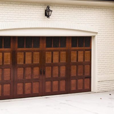 two town wooden carriage style garage doors