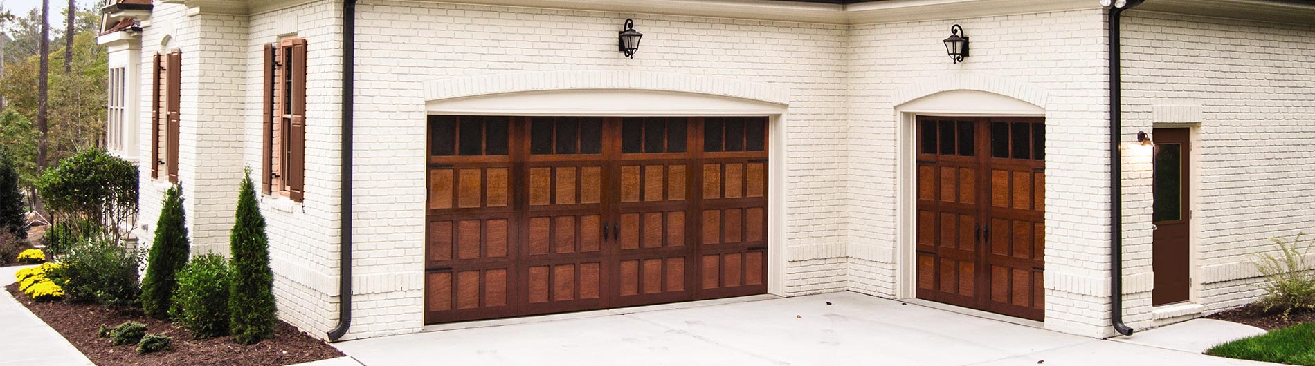 two town wooden carriage style garage doors
