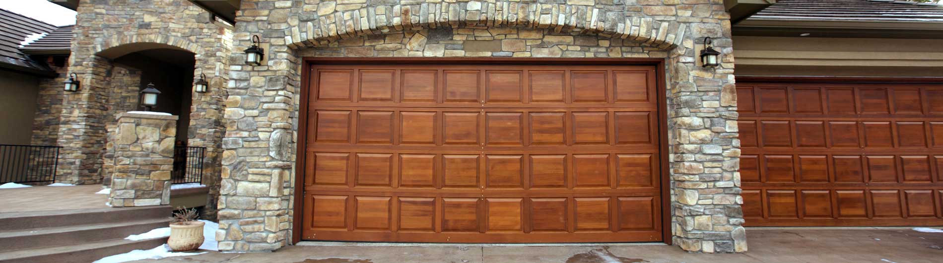 wood paneled garage door by wayne dalton