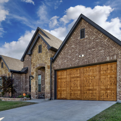 Wooden garage door