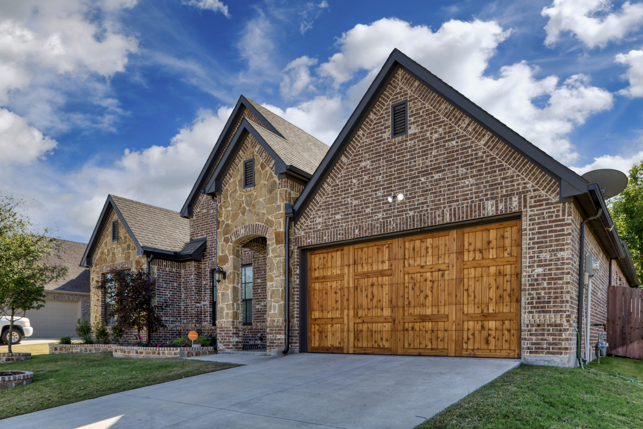 Wooden garage door