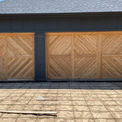 four square chevron garage door