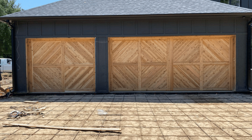 four square chevron garage door