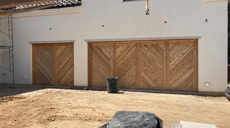 cedar chevron garage doors