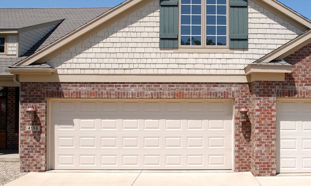 Example of traditional garage doors with raised panels.