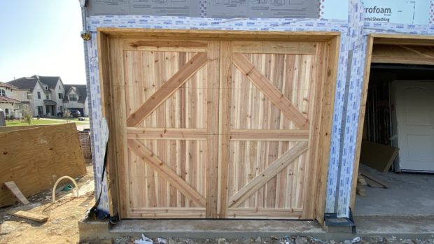 8x7 Custom cedar door rough side out Design #101