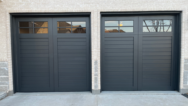 black farmhouse garage doors