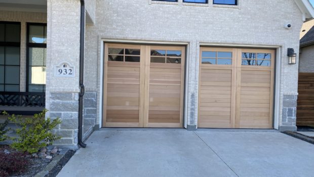 clear douglas fir wood garage door
